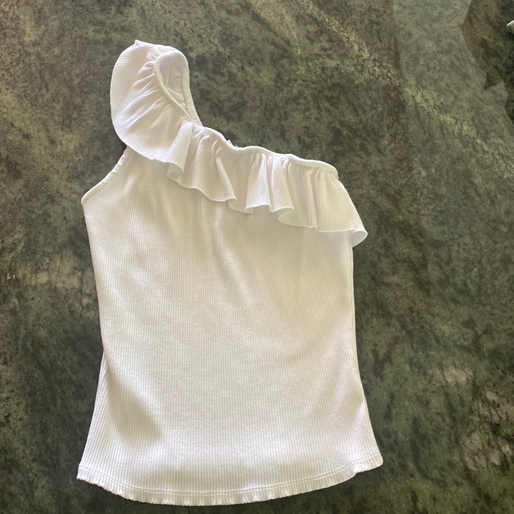 White off the shoulder dress shirt
